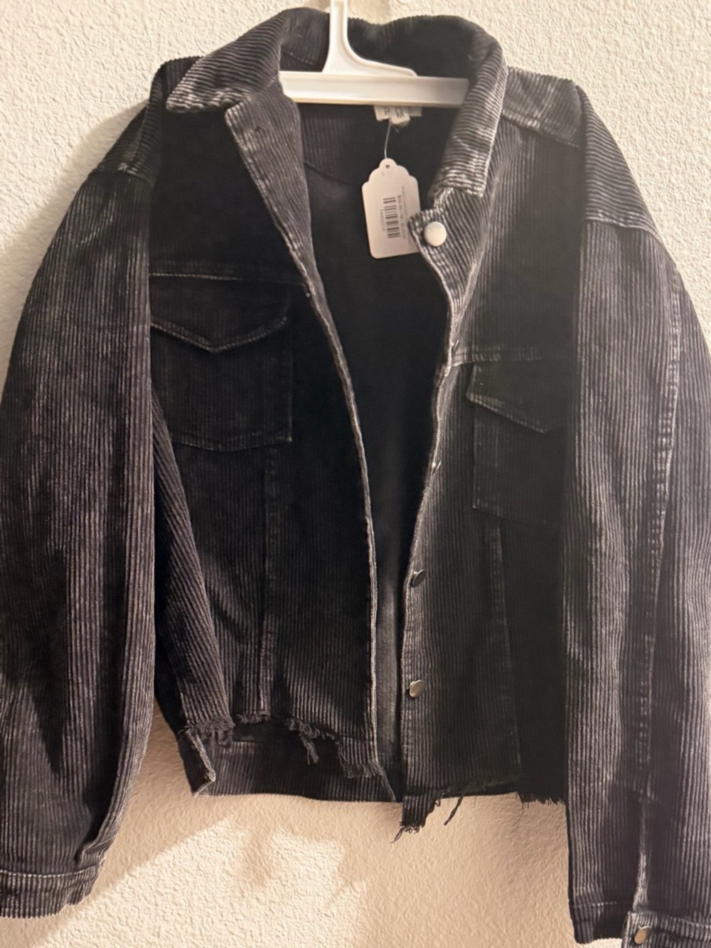 POL Black Corduroy Button-Up Jacket